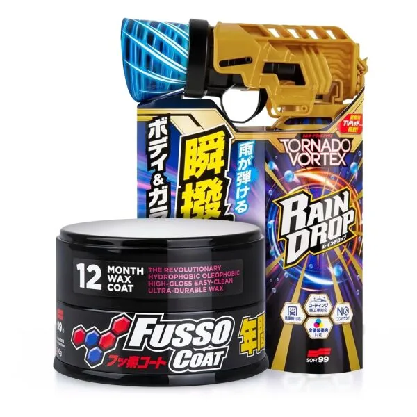 Soft99 Wachs Set Fusso Coat Dark & Rain Drop Tornado Vortex (3-teilig)
