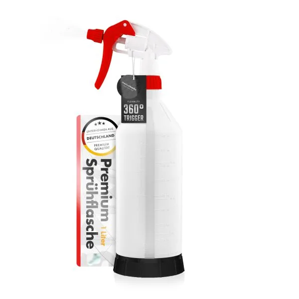 botella de pulverización de químicos rojo con 360° Canyon Trigger 1L 1 L ampliado