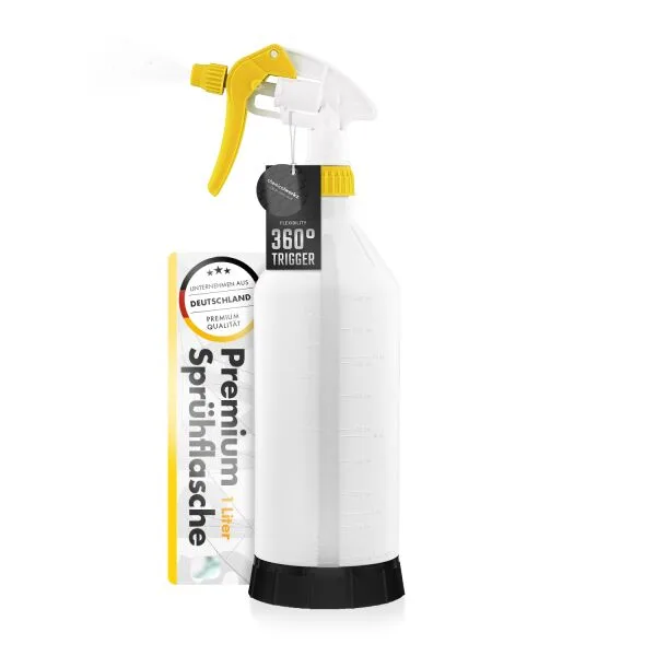 botella de pulverización química Amarillo con 360° Cañón Trigger ampliado