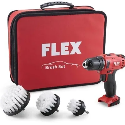 Atornillador a batería FLEX con juego de cepillos DD 10.8 Juego de cepillos