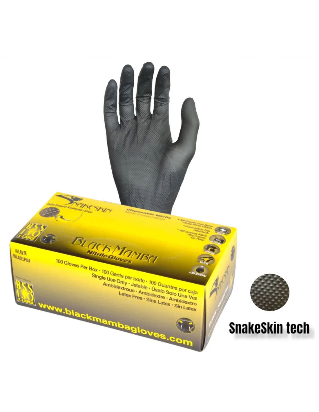 Black Mamba SnakeSkin Guantes ampliado