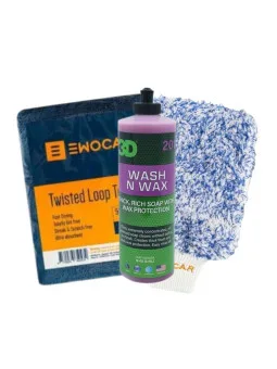 3D Car Care 3D Wash N Wax Shampoo + Guante de lavado + Twisted Loop Towel ampliado