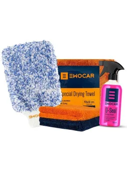 Ewocar Q-Seal + Mitt de lavado + Twisted Loop Towel + Cloth Set ampliado