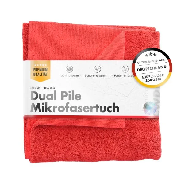 ChemicalWorkz Toalla de doble pile 350GSM rojo 40 cm