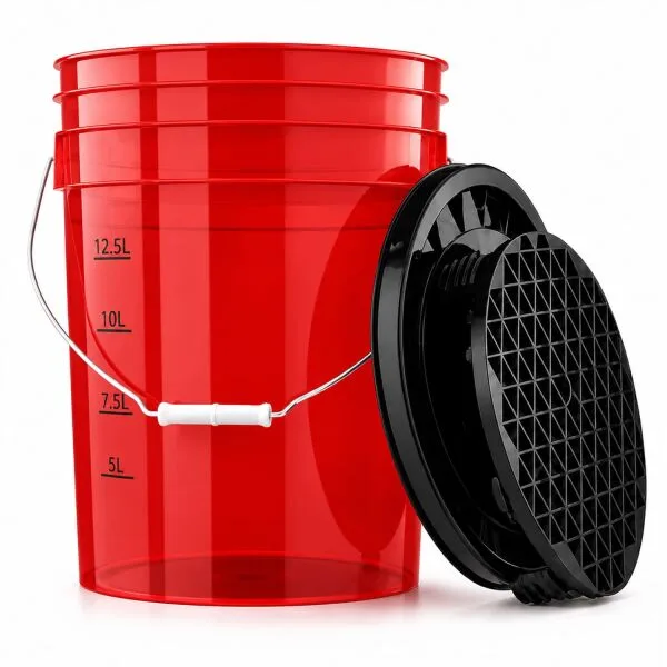 ChemicalWorkz cubo de lavado Set 20 Liter rojo Transparent + Basic accesorios negro (3 piezas) ampliado