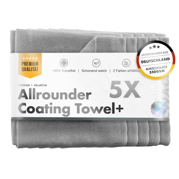 ChemicalWorkz Allrounder Toalla de cocción 350GSM gris sellador paño 40×40cm 5 uds.