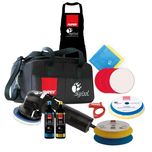 RUPES BigFoot LHR 12E Duetto pulidora excéntrica kit de lujo, 17 piezas