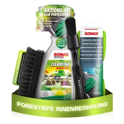 SONAX Innenraum-Set CleanStar 750ml + accesorios (5 piezas)