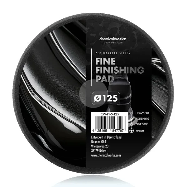ChemicalWorkz Fine Finishing Performance Pad 125mm negro ampliado
