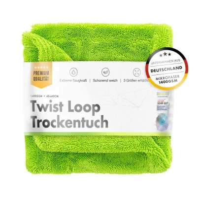 ChemicalWorkz Shark Twisted Loop Towel 1400GSM verde paño de secado