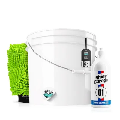 Shiny Garage cubo de lavado Set 13L + accesorios (4 piezas)