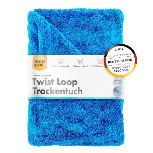 ChemicalWorkz Shark Twisted Loop Towel 1400GSM azul paño de secado ampliado