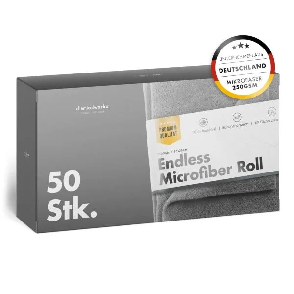 ChemicalWorkz Rollo de microfibra sin fin gris 250GSM ampliado
