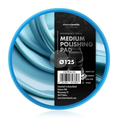 ChemicalWorkz Medium Polishing Performance Pad 125mm azul