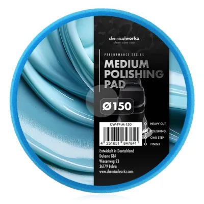 ChemicalWorkz Medium Polishing Performance Pad 150mm azul