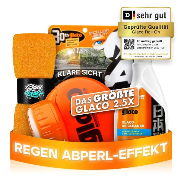 Soft99 cristal Set Glaco De Cleaner & Roll On MAX + paño (3 piezas)