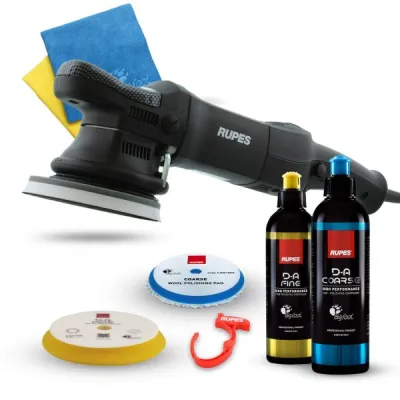 RUPES BigFoot LHR 15ES pulidora excéntrica kit básico, 8 piezas