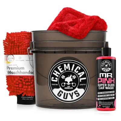 Chemical Guys cubo de lavado Set 16L Mr. Pink + accesorios (4 piezas)