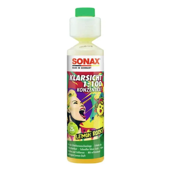 SONAX KlarSicht 1:100 Konzentrat Lemon Rocks 250 ml ampliado